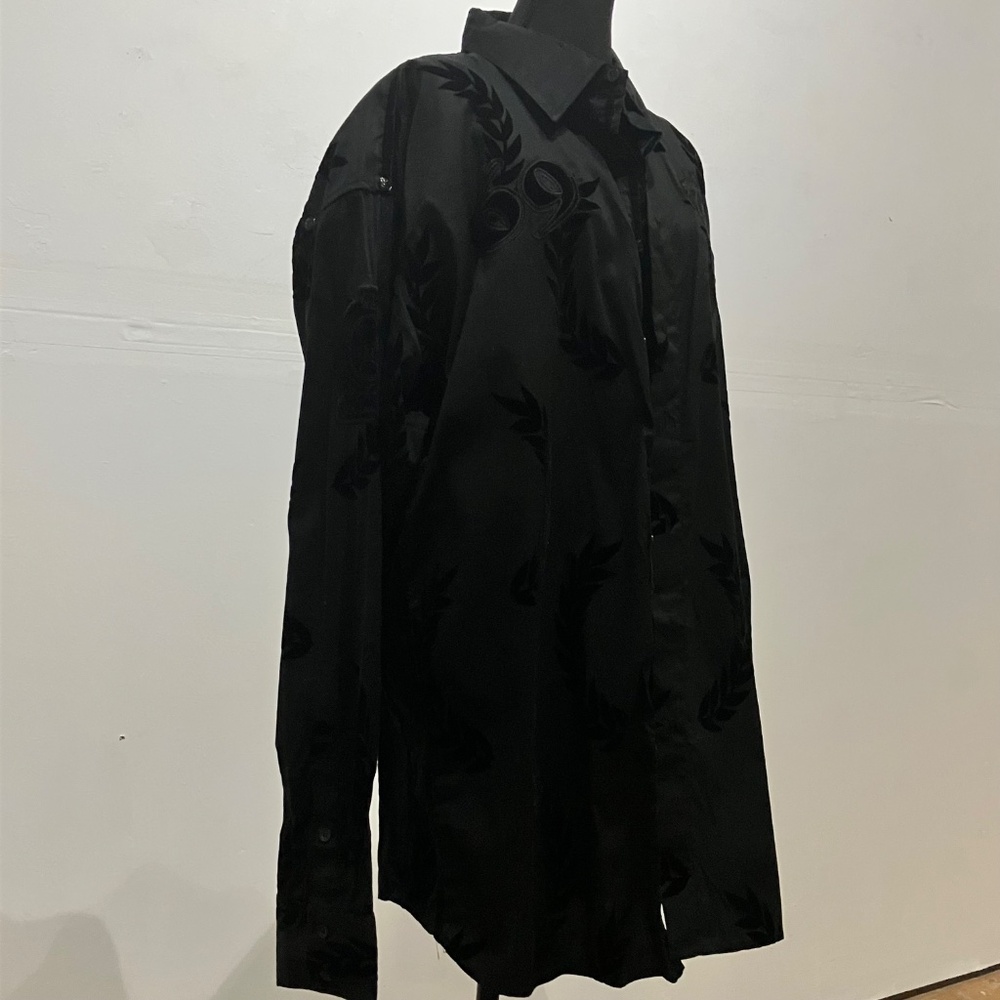 New COOGI black burnout, long sleeve button-down shirt - Picture 4 of 14